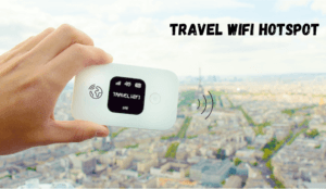 Portable travel WiFi hotspot for seamless internet access while traveling.